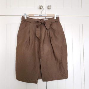 Boutique Nude Linen Skirt